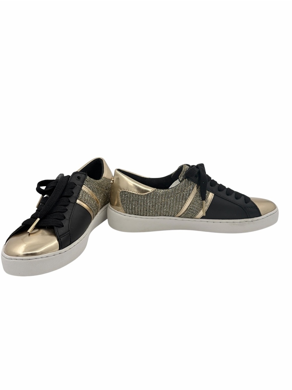MK new Keaton Stripe Sneaker w/ Glitter Chain Mesh + Box - Picture 7 of 15